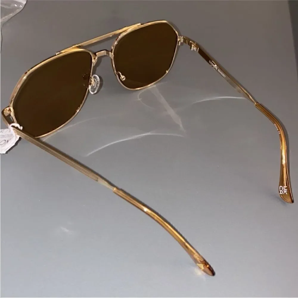 Aire NWT Cosmos - Bright Gold Tan Tint Aviator Sunglasses